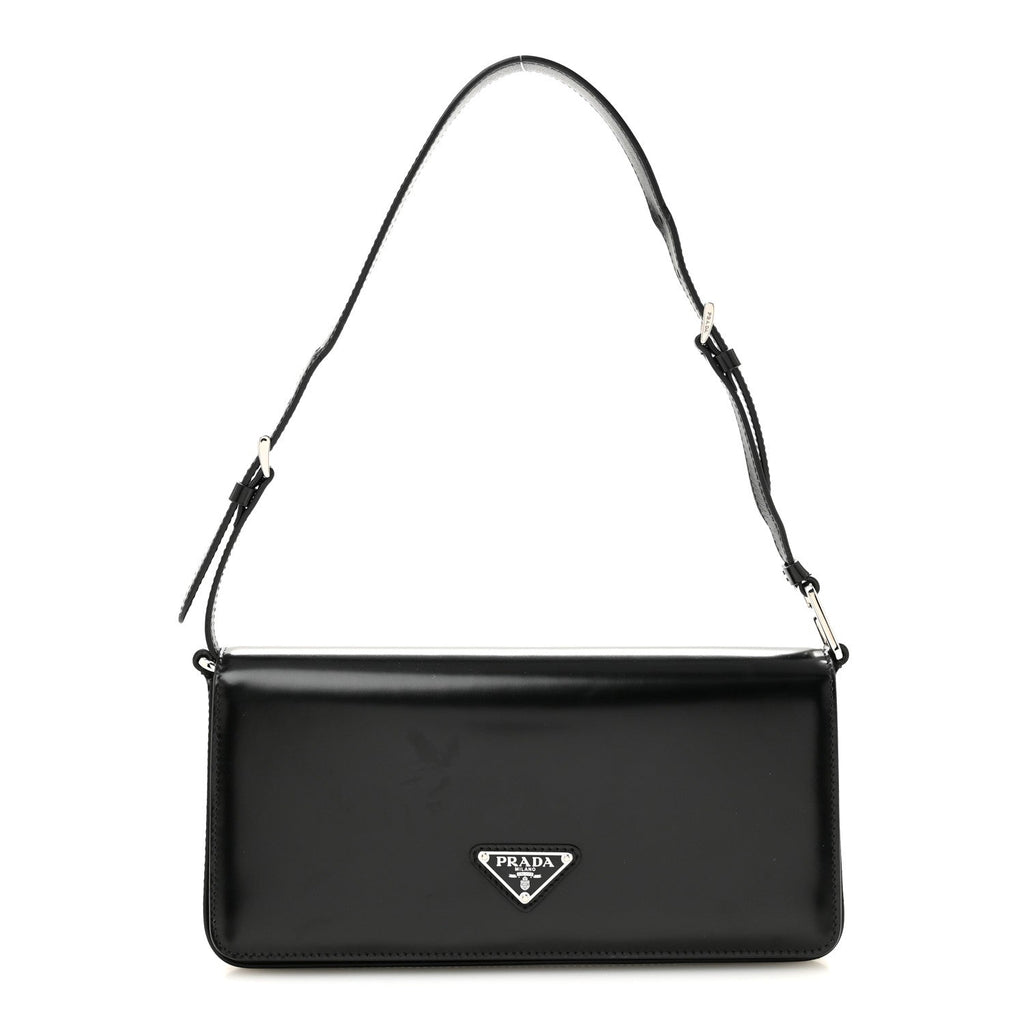Spazzolato Femme Flap Shoulder Bag Black