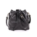 ABBY LEATHER BUCKET BAG - BLACK BISON