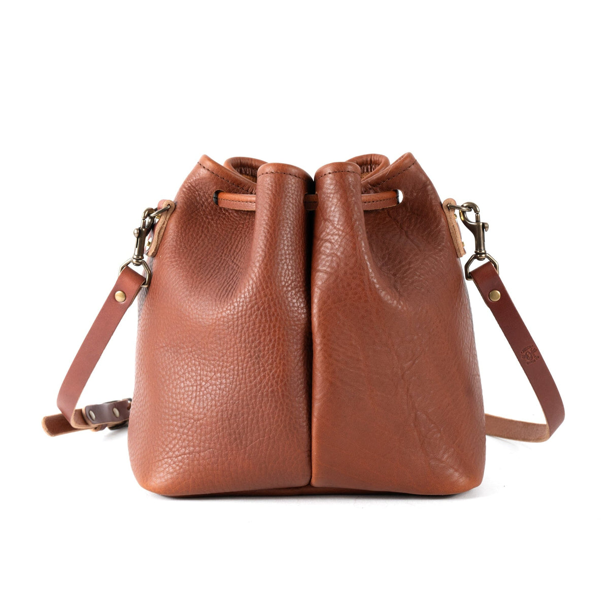 ABBY LEATHER BUCKET BAG - CHERRY BISON