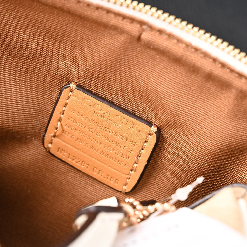 Coach Rowan Satchel – Signature Canvas Top Handle Bag with Crossbody Strap (Khaki/Chalk)