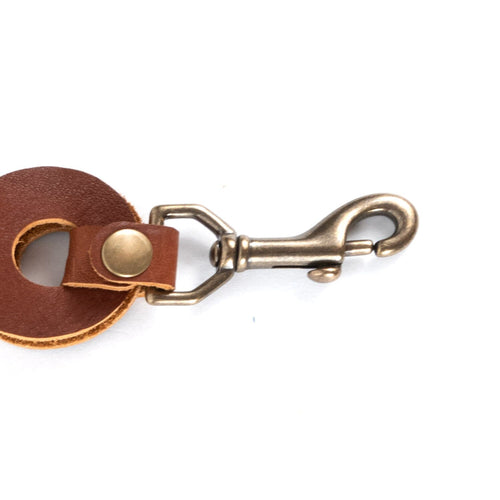 2 SWIVEL CLIPS AND LEATHER SNAP PIECE - FOR CHAIN LINK LEATHER STRAPS