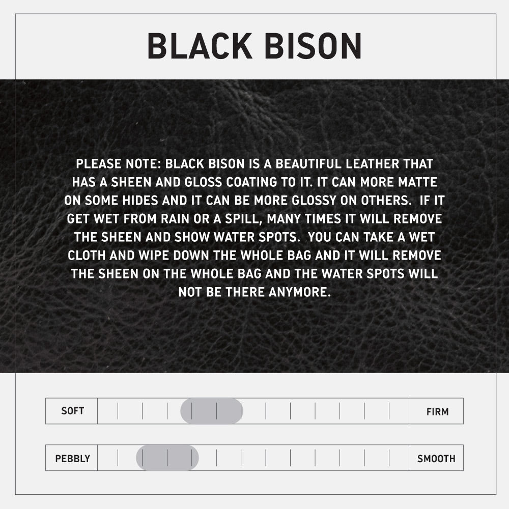 ABBY LEATHER BUCKET BAG - BLACK BISON